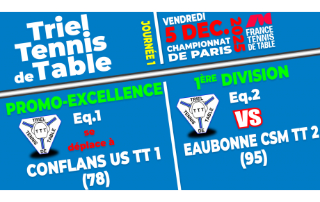 Programme 1ère Journée - Championnat de Paris